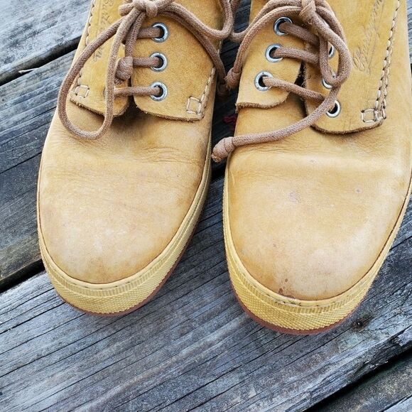 Vintage Barleycorn Banana Republic Collab Nubuck Tan Leather Platform Sneakers 8 - Picture 3 of 12